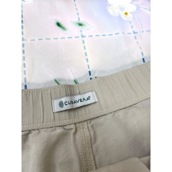 Cubavera womans beige Drawstring Linen blend wide leg pants size 2XB SKU 8437 - Picture 8 of 13